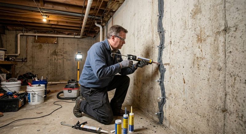 Basement Crack Repair in Florham Park, NJ