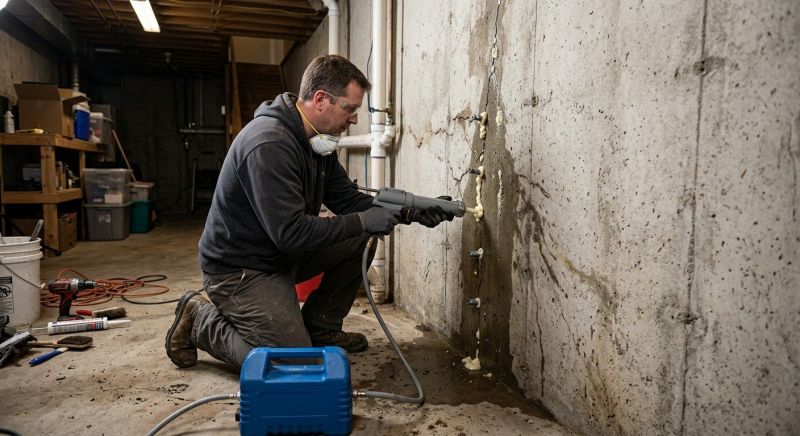 Basement Crack Repair in Florham Park, NJ
