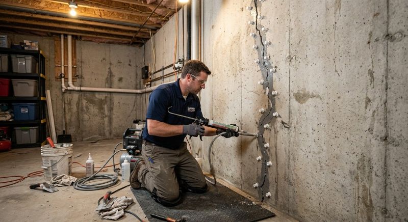 Basement Crack Repair in Florham Park, NJ